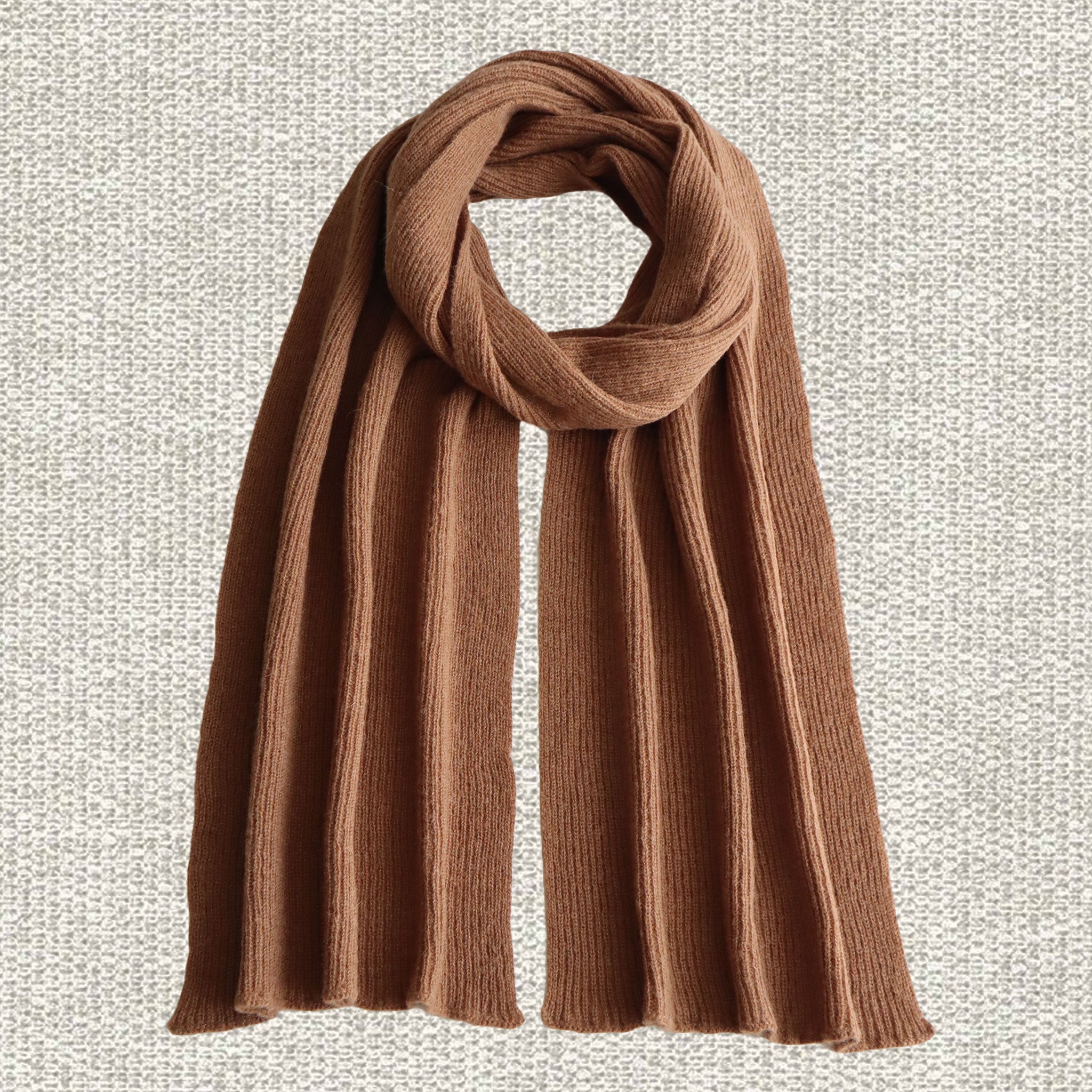 Brown alpaca buy scarf, eco-friendly, hypoallergenic, chunky weight yarn, luxury gift for man